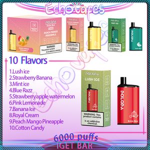 DOLODA EXTRA BOX 6000 Puff Caneta Vape Descartável 650mAh Bateria Recarregável 12ml Cápsulas Pré-cheias E Cigarros 10 Sabores Puffs 6K 2% 5% Força