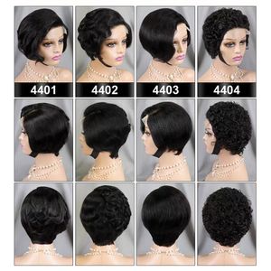 Short Pixie Cut Human Hair 4x4 Lace Frontal Wigs Glueless Short Bob Wig Pre Plucked With Natural Hairline