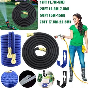 Garden Hoses 17-100FT Expandable Irrigation Hose Pipe High-Pressure Car Washer Sprayer Flexible Garden Watering Hose Cleaning Tool Water Pipe 231206