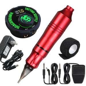 Kits de armas de tatuagem completa rotativa máquina de tatuagem caneta conjunto kit de tatuagem lcd pedal de energia permanente máquina de maquiagem sortimento ru rápido 231207