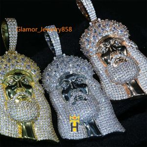 Guld och full av Jesusdesigner smycken Custom Sier Gold Diamond Iced Out Necklace Pendant Jesus Moissanite Hip Hop Jewelry