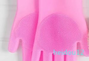 Kitchen dishwashing gloves thickened multi-functional silicone dishwashing brush household cleaning artifact