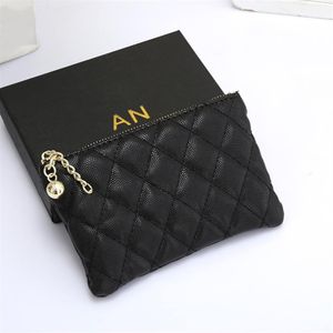 Luxury Zipper Coin Purse Soft Leather Wallet Man Woman Designer Credit ID Card Holder Key Pouch Ring Poucht Bag Travel Document PA267Y