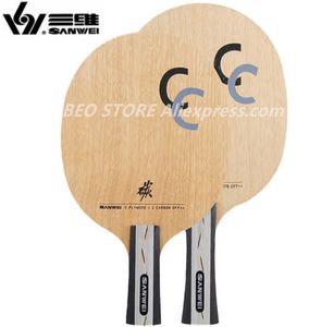 Sanwei cc lâmina de tênis de mesa 5 wood2 carbono fora treinamento sem caixa raquete ping pong bat paddle tenis de mesa 2204021280943