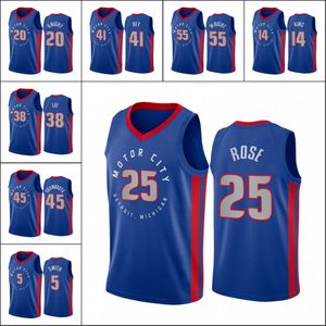 Detroit''Pistons''Men Delon Wright Sekou Doumbouya Zhaire Smith Blake Griffin Derrick Rose Motor''City''Edition''Navy Jersey