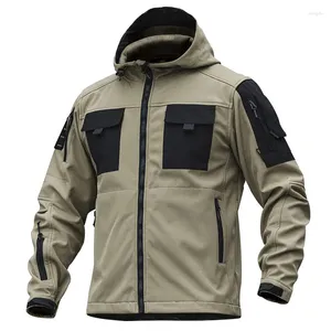 Jaquetas masculinas tático preto militar ao ar livre mege camuflagem para jaqueta de inverno outono homens capuz quente bolsos softshell multi windbreakers