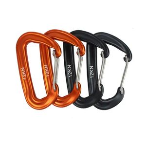 CARABINERS 1st Dålig 12KN D CARABINER NYCKEL ALUMINIUM WIRE GATE SPRING CLIP LOCKING RACKPACK HAMMOCK CAMPING Vandring Klättringsutrustning 231206