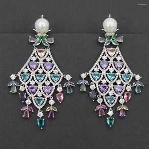 Dangle Earrings Designer Fancy Women's Luxury Jewelry Cubic Zirconia Water Drop Tassel for Women Party Gift