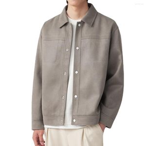 Men's Jackets Imitation Suede Work Jacket For Male Autumn Collection Line Decoration Cargo Coats Fashion Baseball