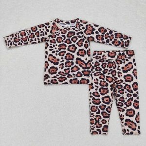 Set di abbigliamento All'ingrosso Neonato Ragazza Maniche lunghe Pullover Camicie Pantaloni per bambini Set Pigiami Bambino Bambino Leopardo Completo da notte