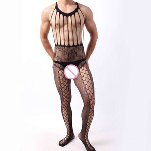 Man Sexy Bodystockings Men S Fishnet Open Crotch Catsuit Mesh Tights Lingerie Erotic Husband Bodysuit Sleepwear Jumpsuit Teddies