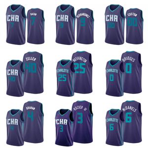 Charlotte''hornets''men Devonte 'Graham Kemba Walker Terry Rozier III P. J. Washington''Purple Custom Statement Jersey