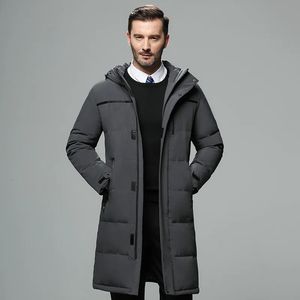 Giacche da uomo Uomo Lungo Piumino d'anatra Cappotti Invernali con cappuccio Casual Alta qualità Maschile Outdoor Antivento Caldo Abbigliamento da uomo 231206