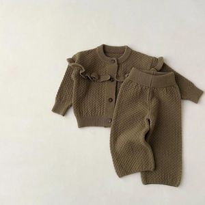 Clothing Sets Autumn Baby Girl Long Sleeve Clothes Set Children Knit Cardigan Pants 2pcs Suit Cotton Infant Winter Warm Outfits
