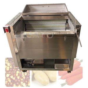 Industrial Vegetable Fruit Ginger Potato Roller Washing Peeling Cleaning Machine