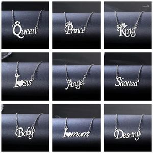 Pendant Necklaces Stainless Steel Name Necklace Women's European And American Jewelry English Words Personality Letter Collar Chain