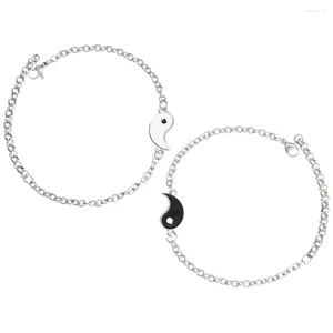 Charme Pulseiras 1 Par Corrente de Pulso Yin Yang Casais Amigos Combinando