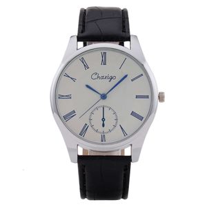 Fashionable Roman Pattern Blue Light Mirror Men's Belt Quartz Watch