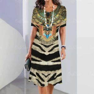 Casual Dresses Women's 2023 Summer 3D Famous Print Travel Party Vintage Dress Y2K Elegant Loose Short Hleeve