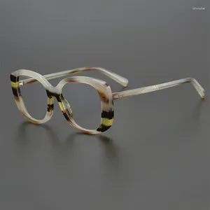 Solglasögon ramar nischdesigner mode acetatglasögon ram kattögon rund ansikte fyrkantig retro optisk recept stort