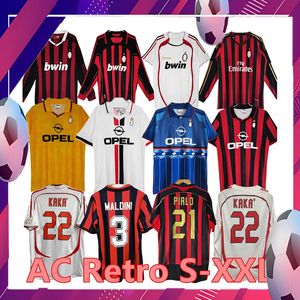 90 91 Retro Shirts Soccer Jerseys 95 96 97 Gullit 01 02 03 12 14 15 Maldini van Basten Football Kaka Inzaghi 06 07 Pirlo Shevchenko Baggio AC Mil Ans Jersey