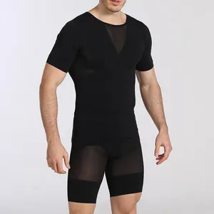 Intimo modellante da donna a maniche corte Abbigliamento modellante per uomo Reggiseni attillati maschili Top per stringere la pancia per uomo Intimo modellante sottile