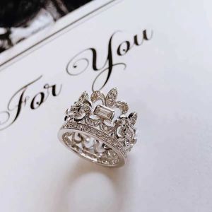 Solitaire Ring Handmade Crown Zircon Finger Ring 925 Sterling Silver Party Wedding Band Rings for Women Bridal Promise Engagement Jewets Gift YQ231207