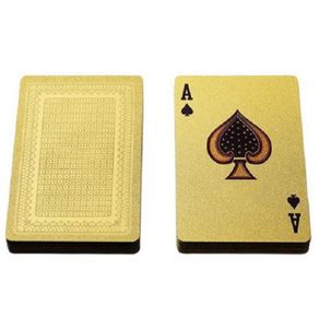 Personalità della moda Carte da gioco da poker Ciondolo portachiavi da poker impermeabile in PET con goffratura laser ad alta temperatura smerigliato dorato4710018