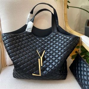 Totes Icare shopping Tote bag designer handbags attaches mini Wallet quilted lambskin womens travel satchel Shoulder purse shopper bags Black XW110