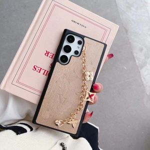 Beautiful Phone Cases Samsung S23 S22 Plus Ultra S21 S20 S23FE S24 S25 S26 LU Leather Luxury Chain Phone Case S 21 22 23 24 25 26 Purse with Logo Box Packing Girls Woman