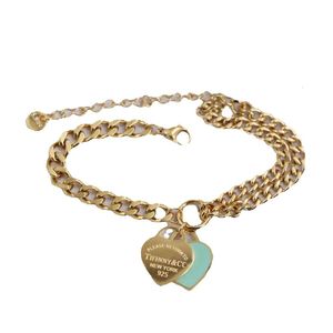 Ism Populardesigner Tiffan Steel Gold T Home Classic Blue Love Asymmetrisches Armband Damenmode Pendler Vielseitiger Stil