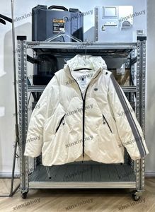 Xinxinbuy Men Designer Coat Jacket Paris Zipper ärmar panelerade långärmad kvinnor Vit Khaki Black Blue S-XL