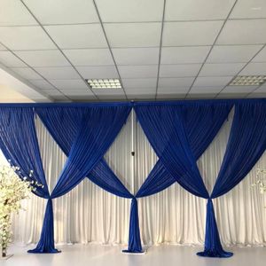 Decoração de festa 2023 abril Arriaval 3m H x6mW Royal Blue Front Nomantic Swag Drapes para cenário de casamento