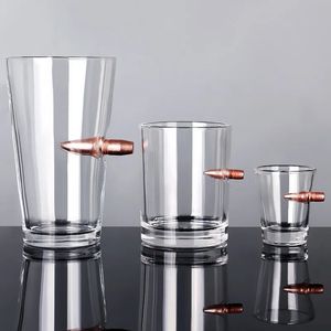 Copos de vinho criativo vidro de uísque com bala rum copo de cristal durável uísque personalizado forma 231207
