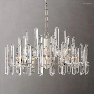 Chandeliers Lighting Modern Vintage LED Brass Chrome Black Crystal Lamps Dining Room Living Lights Fixture
