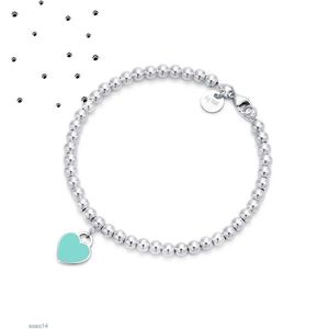 Nl8v onzk cazibesi moda t takı kadınlar erkek paslanmaz boncuklu bilezik sonsuza dek aşk emaye pembe mavi kalp takılar pulsera bilezikler sevgililer hediyeler Tiffanyism3avf