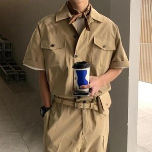 Männer Hosen Sommer Khaki Werkzeug Funktionale Overalls Lose Beiläufige Gerade High Street Hip-hop Overall Männer Unten Männliche kleidung