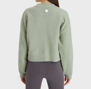 LL123 Damen-Yoga-Sweatshirt, lockere Passform, langärmelig, Damen-Baumwolle, für Workout, Athletik, Fitnessstudio, Hemden, Kleidung