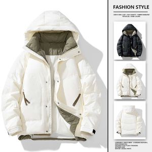 Doudoune à capuche de haute qualité pour hommes, coupe-vent et chaud en duvet de canard blanc, tendance pour les jeunes et haut tendance, hiver 2023