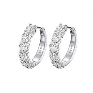 Passa il tester del diamante Oro bianco 18 carati Argento sterling 925 Vvs Moissanite Orecchini a polsino Orecchini a cerchio Huggie Orecchini per uomo Donna