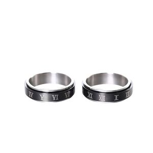 Designer fashion Anxiety Fidget Stainless Steel Spinner Rings for Men Male Black Rotate Ring for Women Anti Stress Accessories Jewelry gift