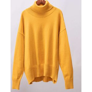 Tröjor Womens High Collar Women's Autumn/Winter Loose Classic Versatile Solid Color Pullover Tröja 577