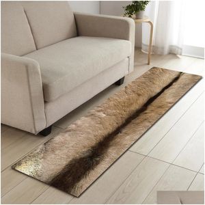 Carpets Antiskid Mat For Kitchen Floor Long Door 3D Cow Tiger Animal Fur Printed Rug Non-Slip Bedroom Bedside Mats 210317 Drop Deliver Dh70Z