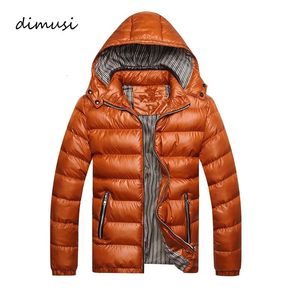 Jackets masculinos Dimusi Winter Men Jacket Moda de algodão Térmico Parkas Masculino Casual Outwear Windbreaker Capuz de marca Roupas 5xl Ta253 231207