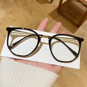 Sonnenbrille TR90 Anti Blaues Licht Gläser Frauen Männer Computer Platz Runde Brillen Rahmen Für Myopie Transparent Gefälschte Gafas