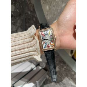 Designer neue Luxus FRANCK MULLER Diamant-Armbanduhr Klassische Long Island für Herren Damen Quarzwerk MCUAreloj exquisite Geschenke wasserdicht mit Box