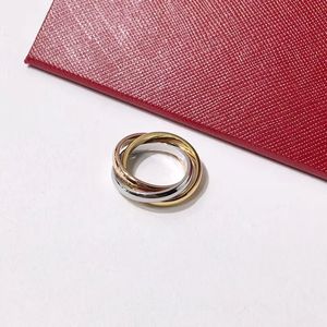 CA JEWELRY schlichter Ring mit drei Ringen, drei Farben, modisches Temperament, Damen und Herren, gleicher Stil für Paare auf der Straße