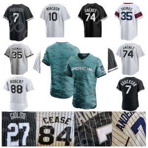 2023 All-Star City Homens Mulheres Juventude Chicagos Branco 88 Luis Robert Jr. 7 Tim Anderson 8 Bo Jackson 74 Eloy JIMENEZ Soxes Camisas de Beisebol