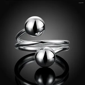 Pierścionki ślubne kolor srebrna kula dla kobiet projektant mody projektant biżuterii pary prezenty rozmiar 8