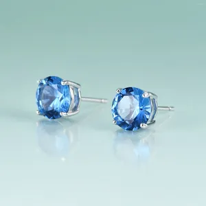 Brincos Gem's Beauty 2.5ct Lab Blue Spinel 925 Prata Esterlina Clássico para Mulheres Jóias Finas Presente de Aniversário